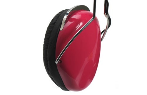 Red Audio Chi W-Series headphones against white background.