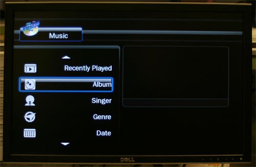 Asus O!Play Air HDP-R3 media player interface on a monitor.