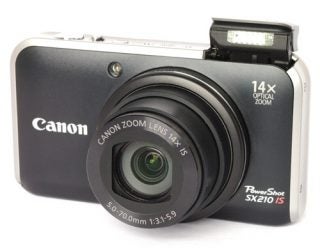 Canon PowerShot SX210 IS front angle