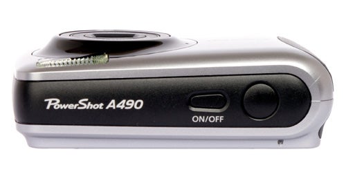 Canon PowerShot A490 digital camera on white background.