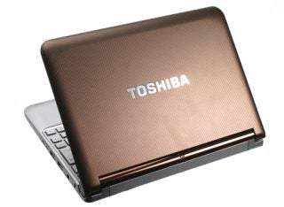 Toshiba NB305-106 Netbook with open brown lid