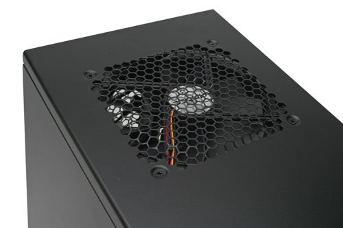 Close-up of OCUK Titan Xenomorph PC cooling fan grille.