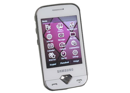 Samsung Diva S7070 mobile phone with main menu displayed