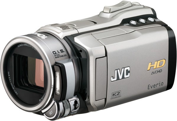 JVC Everio GZ-HM1 camcorder with HD label