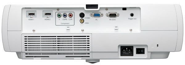 Epson EH-TW4400 LCD Projector rear connectivity ports view.