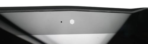 Close-up of Alienware M11x laptop's webcam and hinge design.