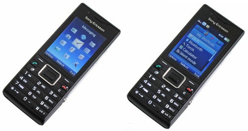Two Sony Ericsson Elm J102 mobile phones on white background.