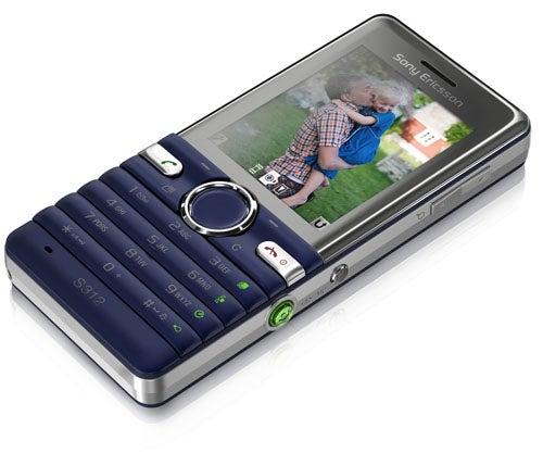 Sony Ericsson S312 phone with camera screen display.