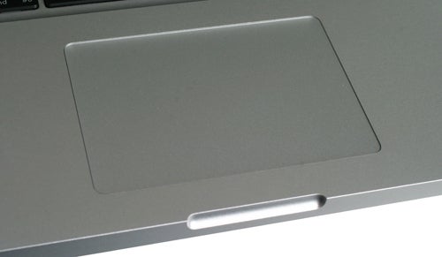 Close-up of MacBook Pro 15-inch trackpad and part of keyboard
