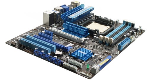 Asus M4A89GTD Pro/USB3 Motherboard on white background.