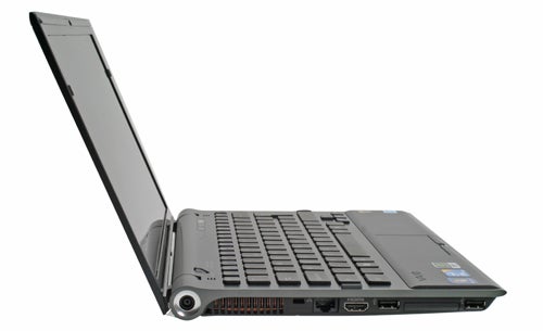 Sony VAIO Z Series laptop with open lid showing ports