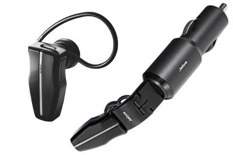 Jabra Arrow Bluetooth headset with car charger adapter.