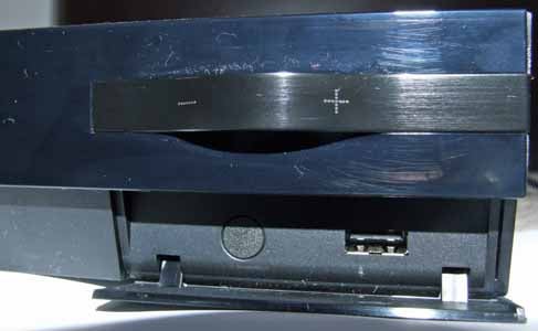 Samsung HT-C6200 Blu-ray player front view with disc tray open.
