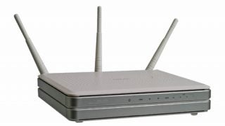 Asus DSL-N13 wireless router with two antennas.