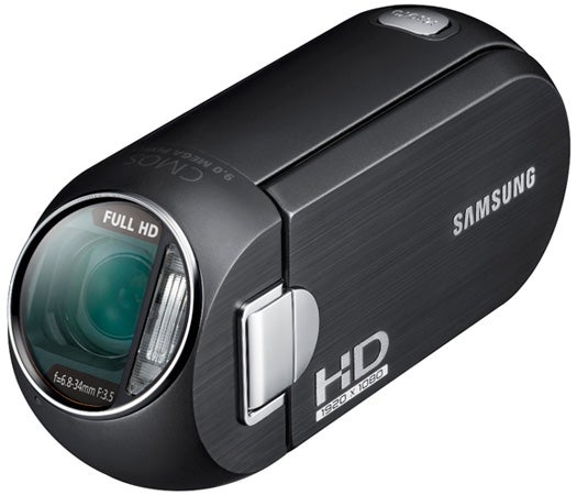 Samsung HMX-R10 camcorder on white background