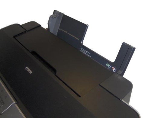 Close-up of Epson Stylus Photo R1900 Printer showing paper feeder.