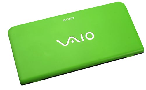 Sony VAIO P Series laptop in bright green closed.