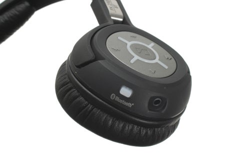 Close-up of Sennheiser PX 210 BT headphones control panel