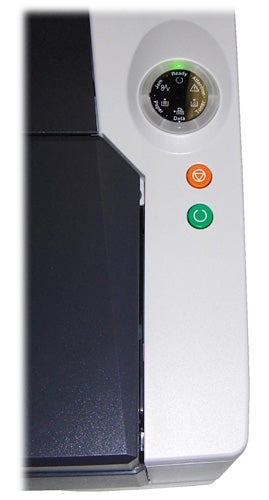 Kyocera Mita FS-1120D printer control panel close-up.