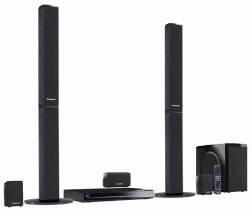 Panasonic SC-BT330 home theater system with speakers.