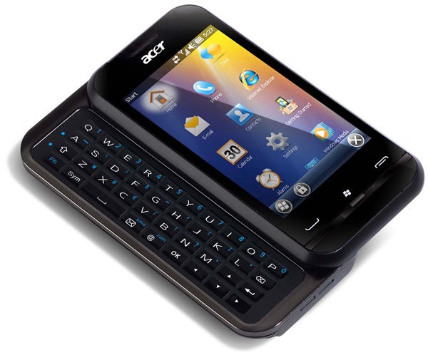 Acer neoTouch P300 smartphone with slide-out keyboard.