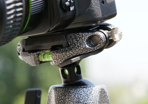 Close-up of camera mounted on Gitzo Traveller 2 Tripod head