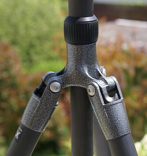 Close-up of Gitzo Traveller 2 tripod leg locking mechanism.