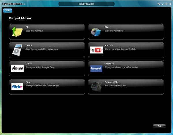 Screenshot of Corel VideoStudio Pro X3 output movie options.