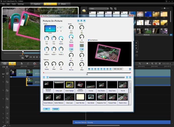 Screenshot of Corel VideoStudio Pro X3 editing software interface.