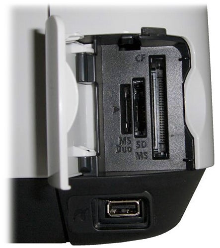 Canon PIXMA MX350 printer's memory card input slots.