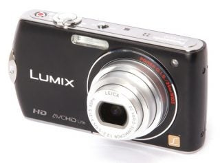Panasonic Lumix DMC-FX70 digital camera on white background.