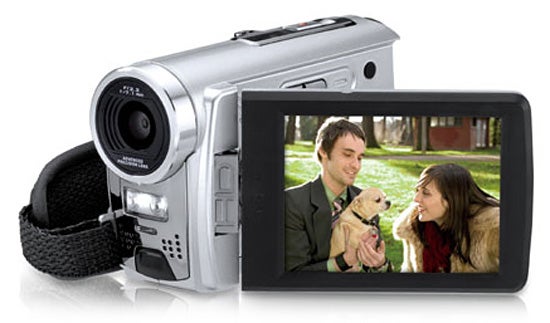 Genius G-Shot HD550T camcorder with photo on display screen.