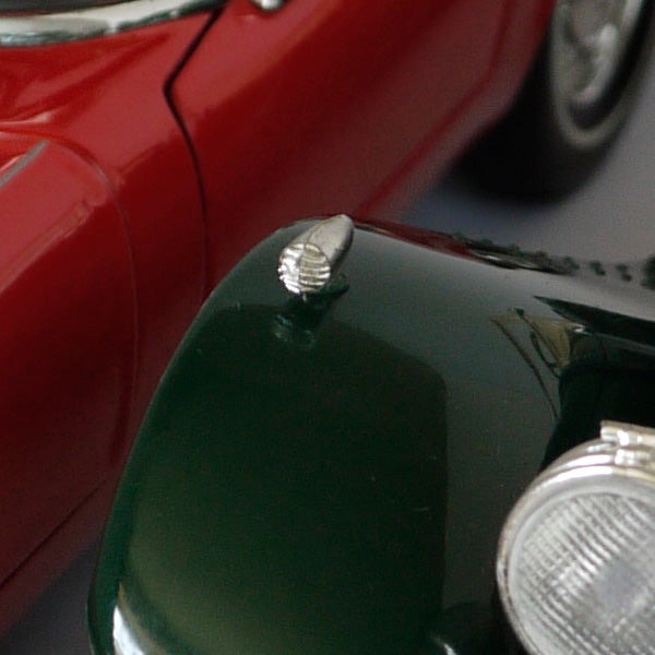 Close-up of a toy car, showcasing camera's macro capabilities.