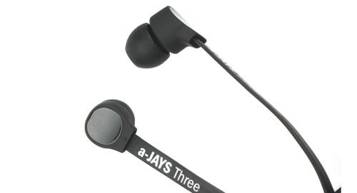 Jays a-Jays Three In-Ear Headphones on white background.