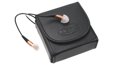 Klipsch Image X10i earphones with leather carrying case
