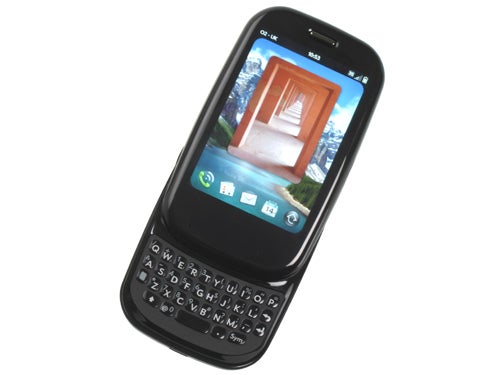Palm Pre Plus smartphone with keyboard extended.