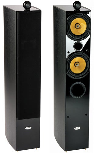 Crystal Audio TX-T2-12 floorstanding speakers with yellow cones.
