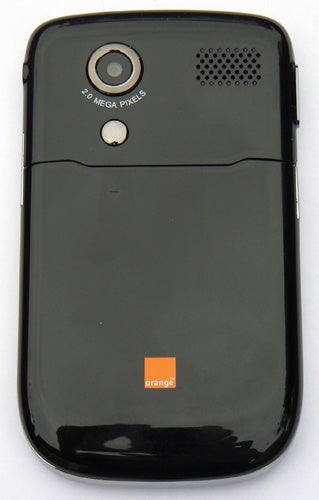 Orange Rio ZTE-G X991 mobile phone rear view with camera.