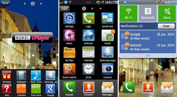 Samsung Wave screengrabs