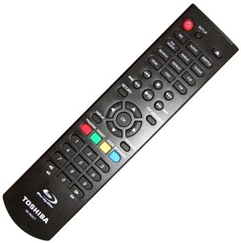 Toshiba BDX2100 Blu-ray player remote control.