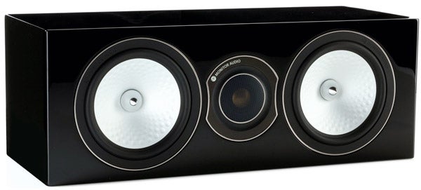 Monitor Audio Silver RX6 AV12 center speaker in black finish.