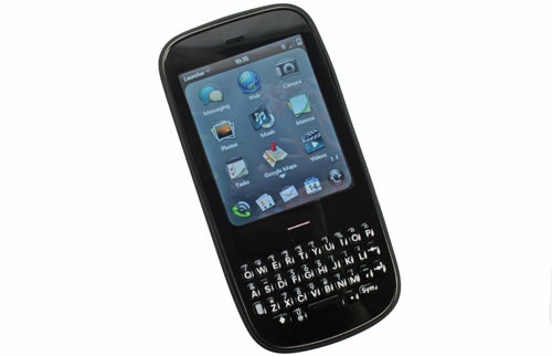 Palm Pixi Plus smartphone with keyboard on white background.