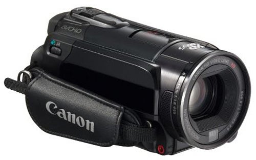 Canon Legria HF S21 camcorder with lens cap on.