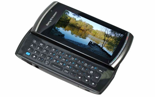 Sony Ericsson Vivaz Pro with slide-out keyboard and display.