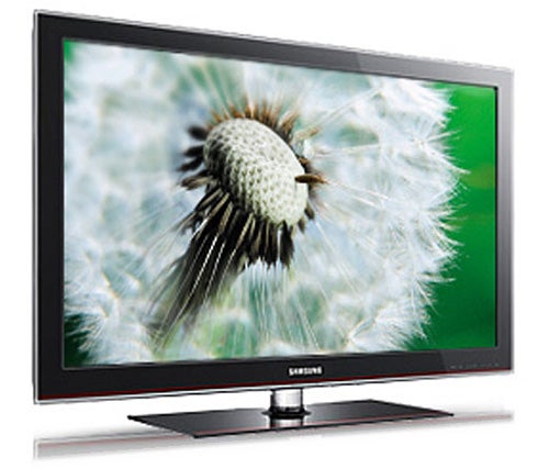 Samsung LE32C580 LCD TV displaying a dandelion on screen.