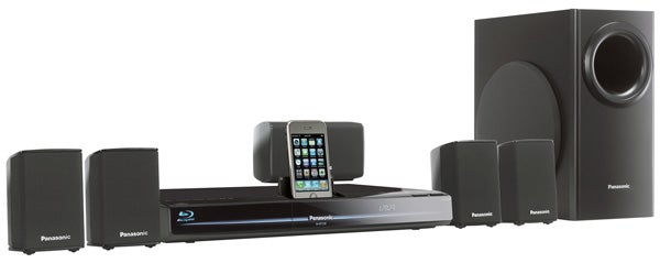 Panasonic SC-BT230 home theater system with iPod dock.