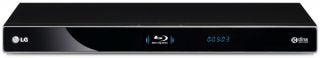 LG BD570 Blu-ray player front view displaying time