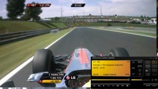 Formula 1 race broadcast on Elgato EyeTV NetStream DTT interface.