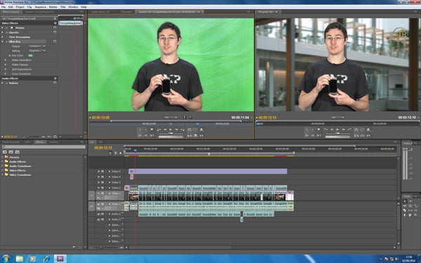Screenshot of Adobe Premiere Pro CS5 editing interface with project.