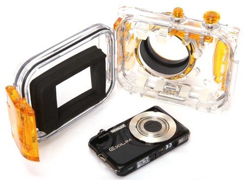 Seashell SS-1 Waterproof Camera Case with compact camera.
